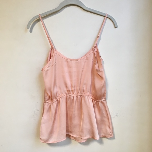 Forever 21 Peach Satin Ruffle Cami Tank Top Blouse - Picture 3 of 6